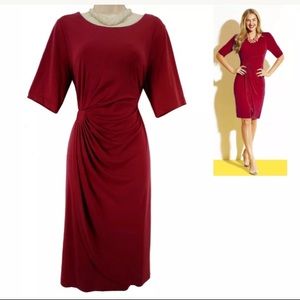 20W 2X▪️LIPSTICK RED FAUX-WRAP DRESS Plus Size